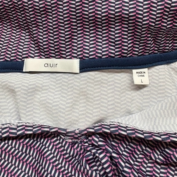 A|U|R Sleeveless Collared Dress, Size L, Purple Geometric Print, NEW - Picture 4 of 10